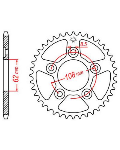 Couronne Moto JT SPROCKETS Couronne acier JTR701.42 dents. Pas:520 Couronne Moto JT SPROCKETS Couronne acier JTR701.42 dents. Pas:520