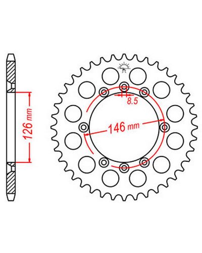 Couronne Moto JT SPROCKETS Couronne acier JTR805.50 dents. Pas:428
