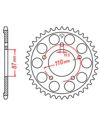 Couronne Moto JT SPROCKETS Couronne acier JTR807.45 dents. Pas:525 Couronne Moto JT SPROCKETS Couronne acier JTR807.45 dents. Pas:525