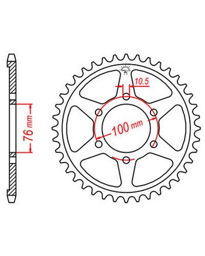 Couronne Moto JT SPROCKETS Couronne acier JTR816.38