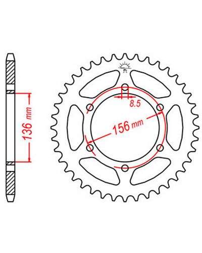 Couronne Moto JT SPROCKETS Couronne acier JTR817.46