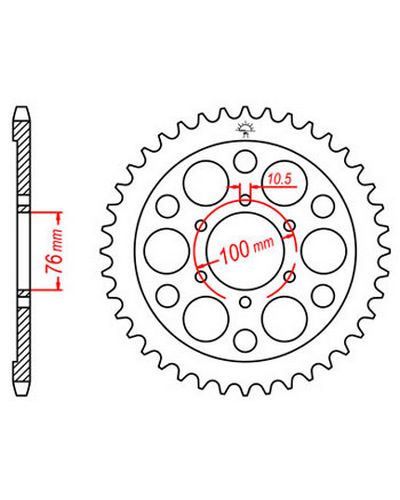 Couronne Moto JT SPROCKETS Couronne acier JTR818.42 dents. Pas:630 Couronne Moto JT SPROCKETS Couronne acier JTR818.42 dents. Pas:630