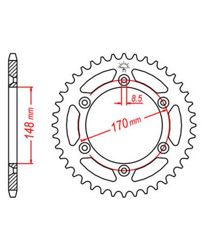 Couronne Moto JT SPROCKETS Couronne acier JTR828.50 dents. Pas:520