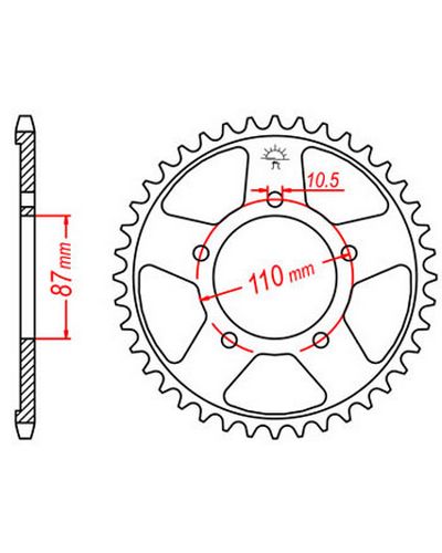 Couronne Moto JT SPROCKETS Couronne acier JTR829.44 dents. Pas:530