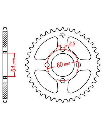 Couronne Moto JT SPROCKETS Couronne acier JTR838.45 dents. Pas:428 Couronne Moto JT SPROCKETS Couronne acier JTR838.45 dents. Pas:428