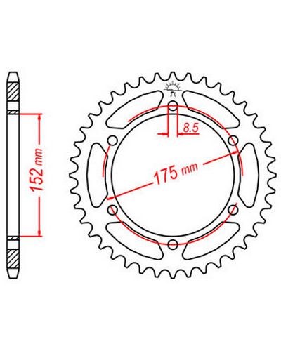 Couronne Moto JT SPROCKETS Couronne acier JTR839.53 dents. Pas:428