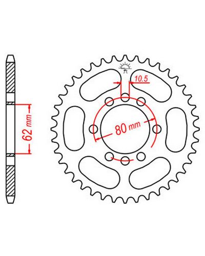 Couronne Moto JT SPROCKETS Couronne acier JTR843.50 dents. Pas:428
