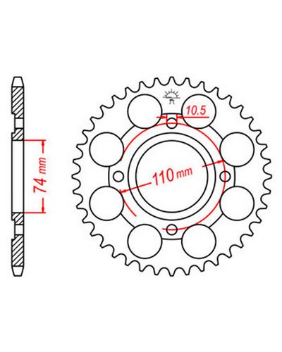 Couronne Moto JT SPROCKETS Couronne acier JTR852.41