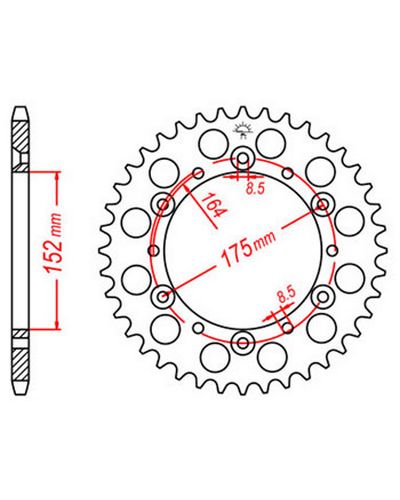 Couronne Moto JT SPROCKETS Couronne acier JTR853.49 dents. Pas:520