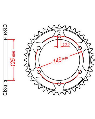 Couronne Moto JT SPROCKETS Couronne acier JTR867.44 dents. Pas:525