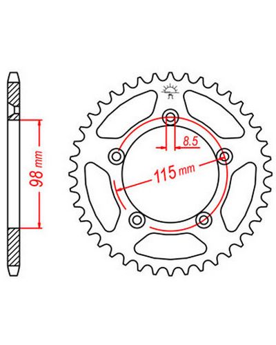 Couronne Moto JT SPROCKETS Couronne acier JTR894.50 dents. Pas:420
