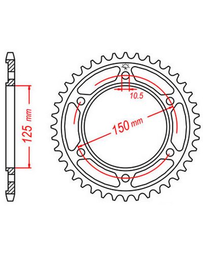 Couronne Moto JT SPROCKETS Couronne acier JTR899.42 dents. Pas:525 Couronne Moto JT SPROCKETS Couronne acier JTR899.42 dents. Pas:525