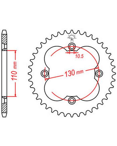 Couronne Moto JT SPROCKETS Couronne alu JTA1350.39BLK