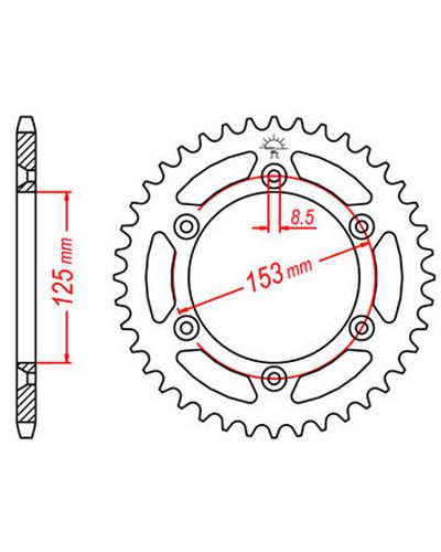 Couronne Moto JT SPROCKETS Couronne alu JTA210.44