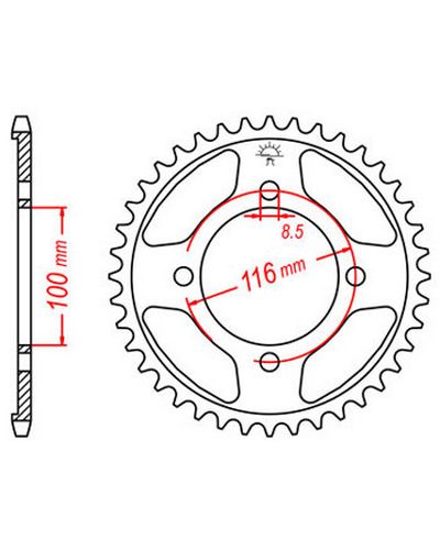 Couronne Moto JT SPROCKETS Couronne alu JTA462.51
