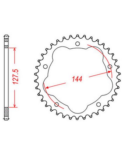 Couronne Moto JT SPROCKETS Couronne alu JTA752.36BLK