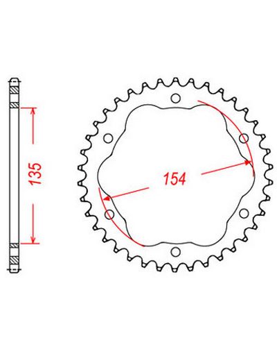 Couronne Moto JT SPROCKETS Couronne alu JTA761.38BLK