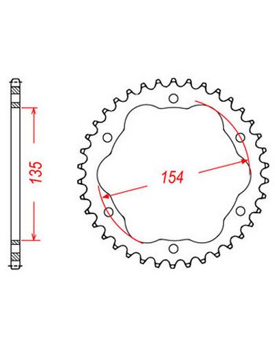 Couronne Moto JT SPROCKETS Couronne alu JTA762.38BLK