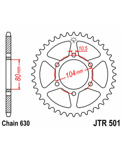 Couronne Moto JT SPROCKETS Couronne JT SPROCKET acier standard - 630