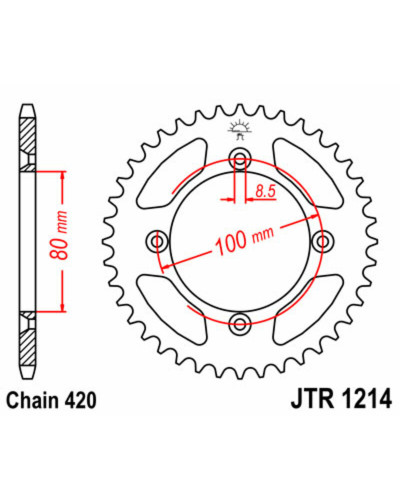 Couronne Moto JT SPROCKETS Couronne JT SPROCKETS 36 dents acier pas 420 type 1214 Honda