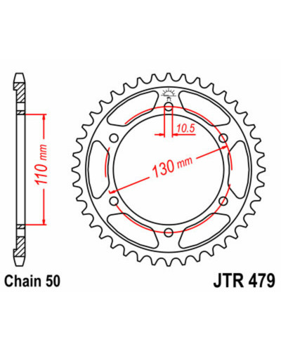 Couronne Moto JT SPROCKETS Couronne JT SPROCKETS 38 dents acier pas 530 type 479