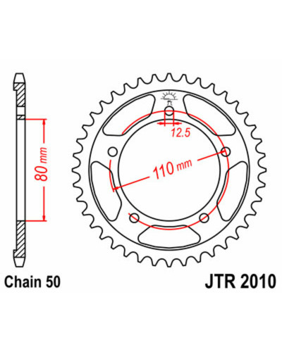 Couronne Moto JT SPROCKETS Couronne JT SPROCKETS 40 dents acier pas 530 type 2010