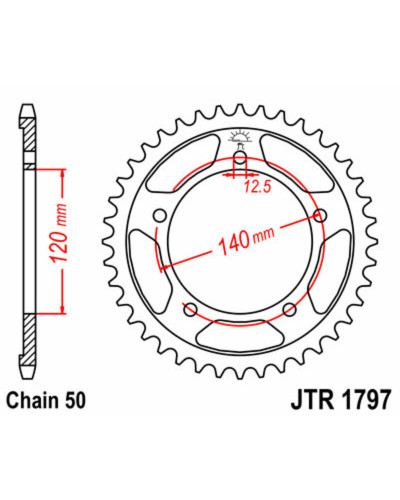 Couronne Moto JT SPROCKETS Couronne JT SPROCKETS 41 dents acier pas 530 type 1797