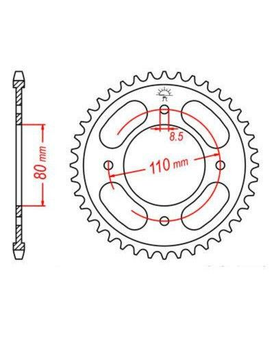 Couronne Moto JT SPROCKETS Couronne JT SPROCKETS 42 dents acier pas 428 type 1219