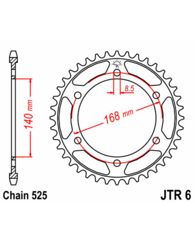 Couronne Moto JT SPROCKETS Couronne JT SPROCKETS 42 dents acier pas 525 type 006 BMW F800GS