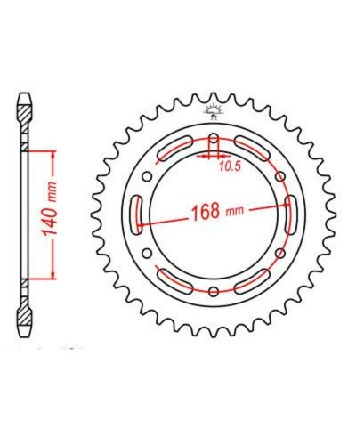 Couronne Moto JT SPROCKETS Couronne JT SPROCKETS 42 dents acier pas 525 type 3 BMW F800GS