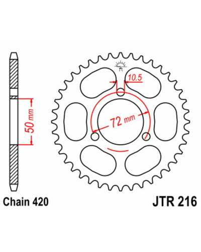 Couronne Moto JT SPROCKETS Couronne JT SPROCKETS 45 dents acier pas 420 type 216