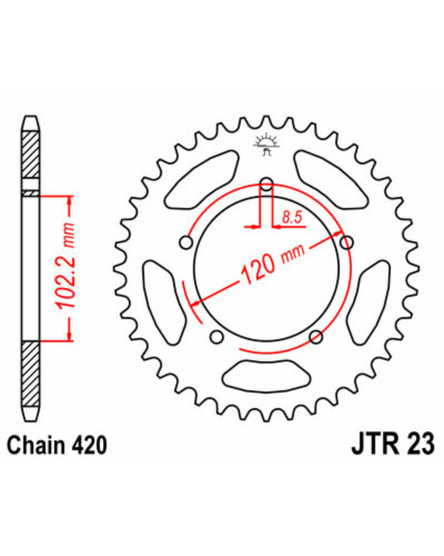 Couronne Moto JT SPROCKETS Couronne JT SPROCKETS 47 dents acier pas 420 type 23 Aprilia