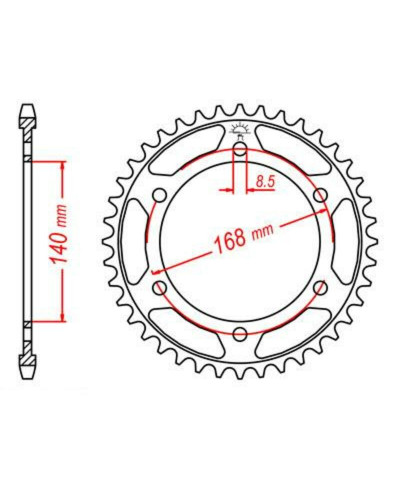 Couronne Moto JT SPROCKETS Couronne JT SPROCKETS 47 dents acier pas 525 type 6 BMW F800R