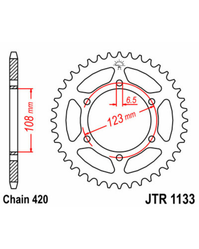 Couronne Moto JT SPROCKETS Couronne JT SPROCKETS 52 dents acier pas 420 type 1133