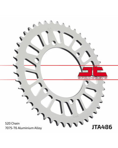 Couronne Moto JT SPROCKETS Couronne JT SPROCKETS aluminium ultra-light 486 - 520