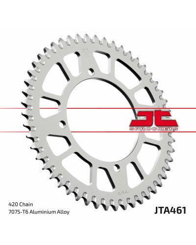 Couronne Moto JT SPROCKETS Couronne JT SPROCKETS aluminium ultra-light anti-boue 461 - 420