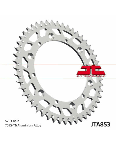 Couronne Moto JT SPROCKETS Couronne JT SPROCKETS aluminium ultra-light anti-boue 853 - 520