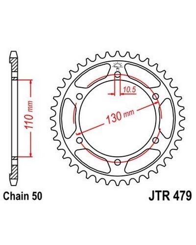 Pignon Moto JT SPROCKETS Couronne JT SPROCKETS zinc standard 479 - 530