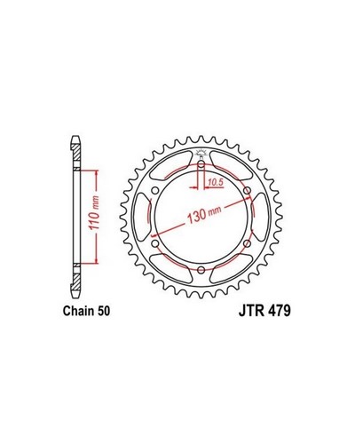 Couronne Moto JT SPROCKETS Couronne JT SPROCKETS zinc standard 479 - 530