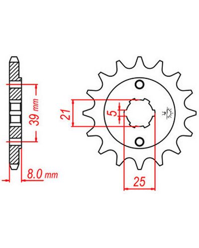 Pignon Moto JT SPROCKETS Pignon acier:JTF1041.14dents Pas:520