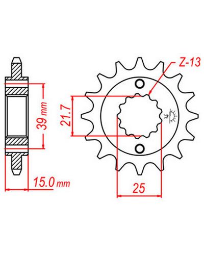 Pignon Moto JT SPROCKETS Pignon acier:JTF1042.14dents Pas:520 Pignon Moto JT SPROCKETS Pignon acier:JTF1042.14dents Pas:520