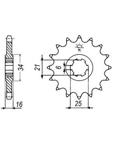 Pignon Moto JT SPROCKETS Pignon acier:JTF1043.14dents Pas:520