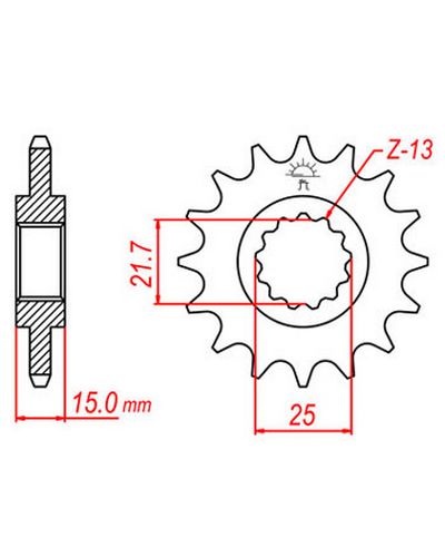 Pignon Moto JT SPROCKETS Pignon acier:JTF1182.14dents Pas:525