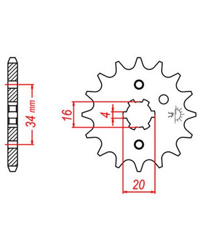 Pignon Moto JT SPROCKETS Pignon acier:JTF1263.15dents Pas:428