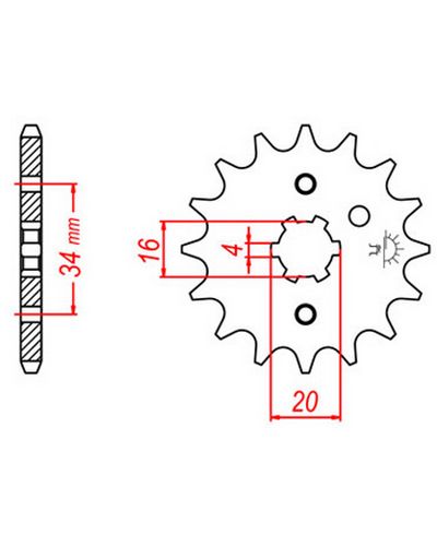 Pignon Moto JT SPROCKETS Pignon acier:JTF1263.16dents Pas:428