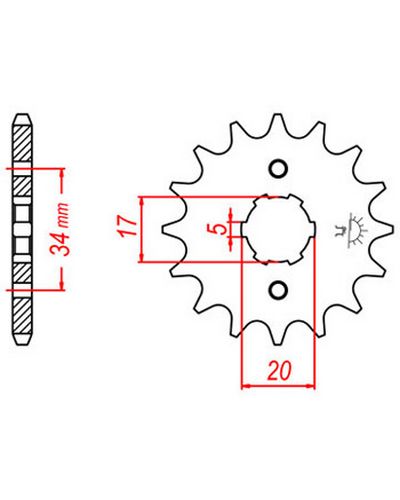 Pignon Moto JT SPROCKETS Pignon acier:JTF1264.15dents Pas:428