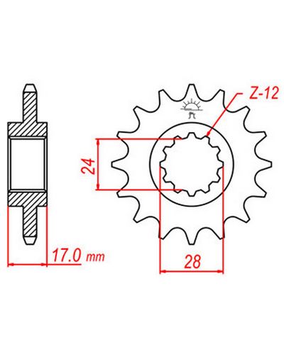 Pignon Moto JT SPROCKETS Pignon acier:JTF1295.13dents Pas:520