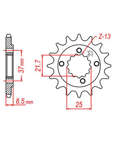 Pignon Moto JT SPROCKETS Pignon acier:JTF1309.15dents Pas:520 Pignon Moto JT SPROCKETS Pignon acier:JTF1309.15dents Pas:520