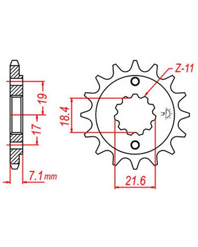 Pignon Moto JT SPROCKETS Pignon acier:JTF1321.13dents Pas:520