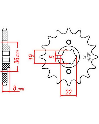 Pignon Moto JT SPROCKETS Pignon acier:JTF1336.13dents Pas:520 Pignon Moto JT SPROCKETS Pignon acier:JTF1336.13dents Pas:520